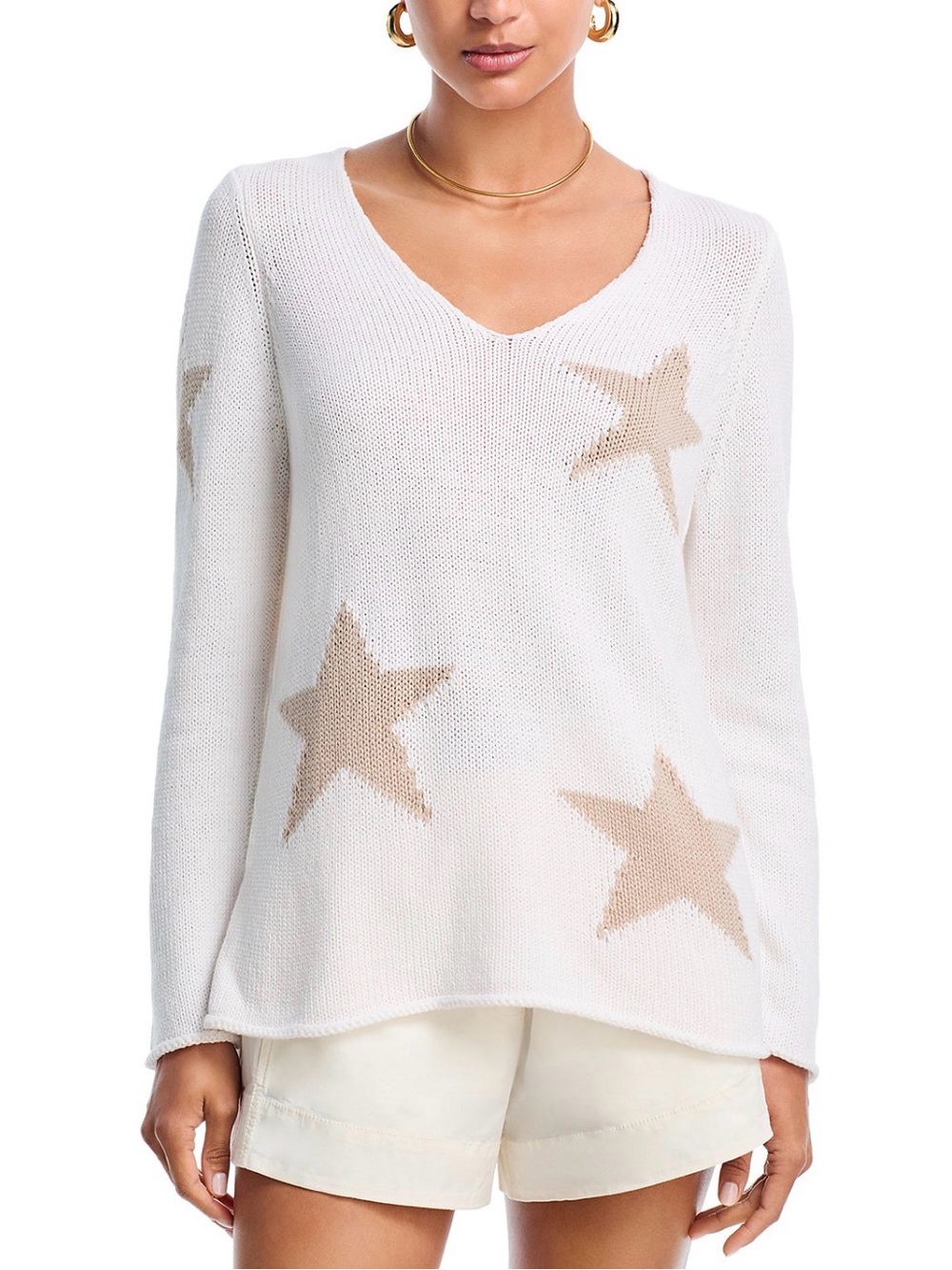 NWOT Aqua Stars V Neck Sweater